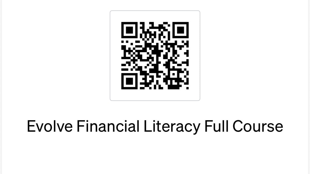 QR code to enroll and pay for the Evolve Financial Literacy Full Course